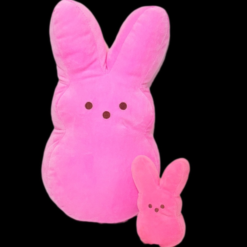 2 Peeps Classic Peeps Candy Pink Bunny Plush Set Large & Small Toys Animal